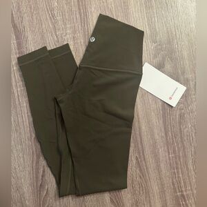 Unique,New with tags Lululemon Align high rise pant 28” Dark Olive.Size 2.Green.